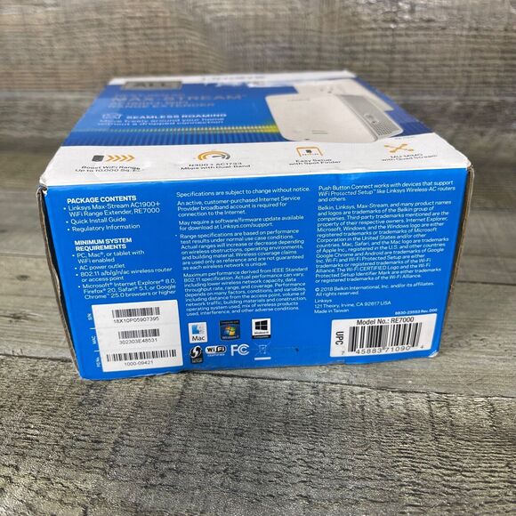 Linksys Max Stream AC1900 Wifi Range Extender Untested As Is - Picture 5 of 9